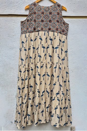 Ajrakh Block Print Tiered Dress