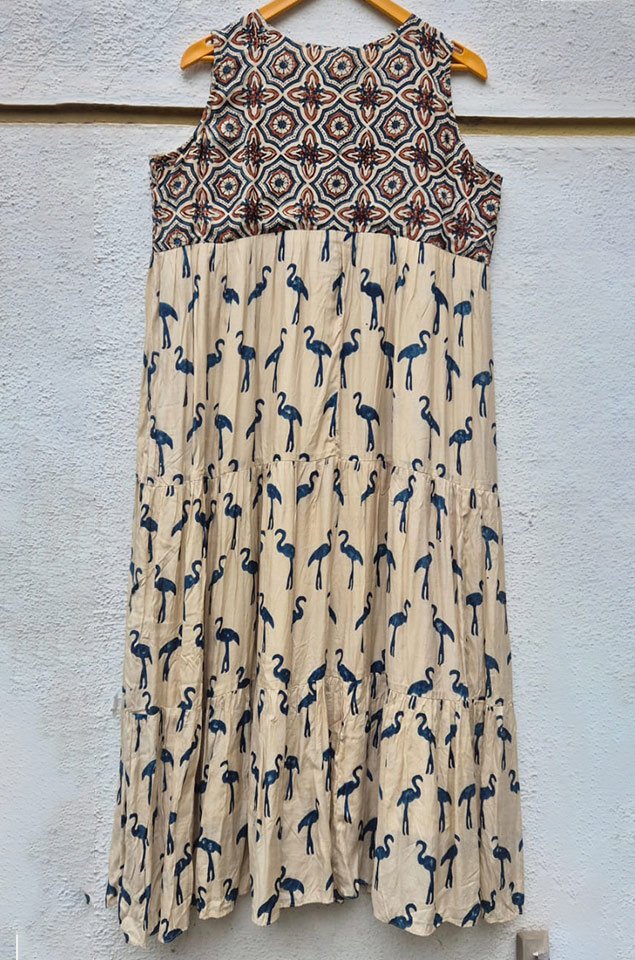 Ajrakh Block Print Tiered Dress