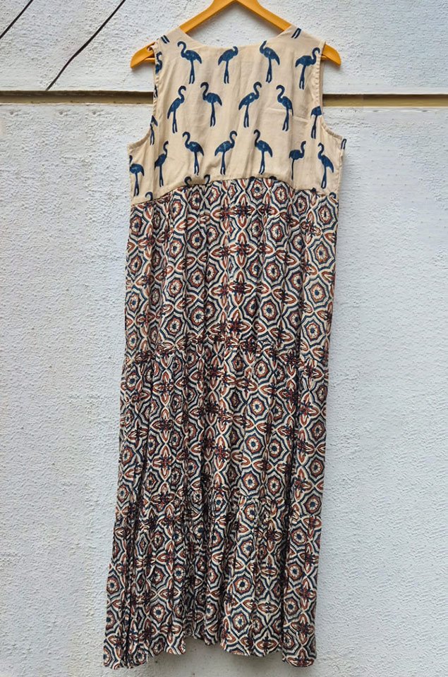 Ajrakh Block Print Tiered Dress