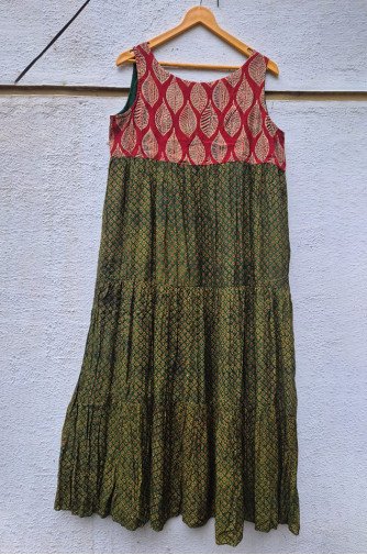 Ajrakh Block Print Tiered Dress