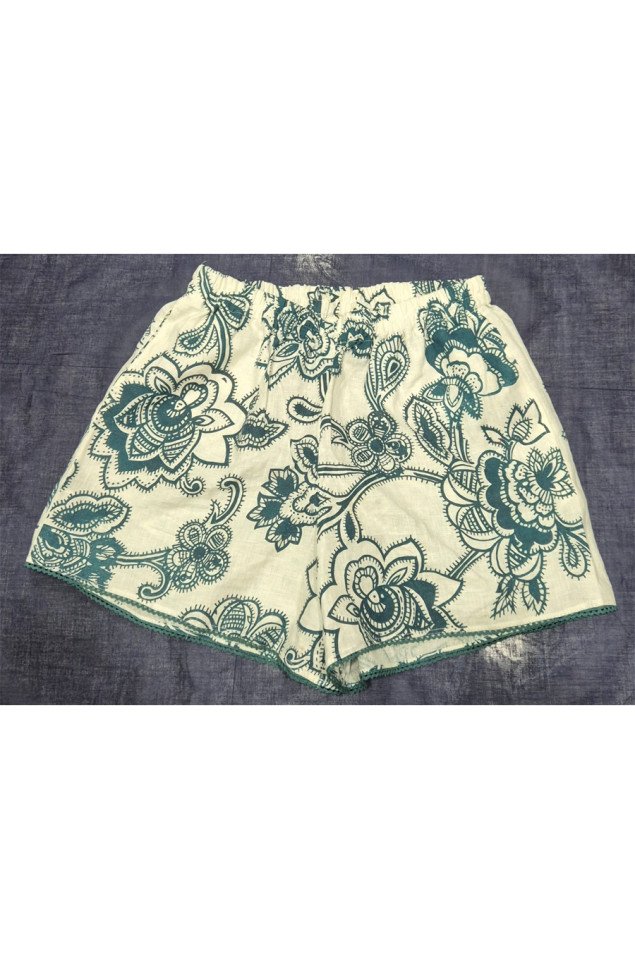Green Printed Shorts