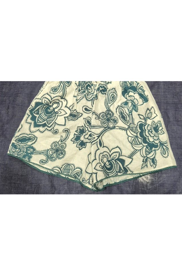 Green Printed Shorts