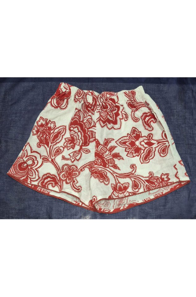 Red Printed Shorts