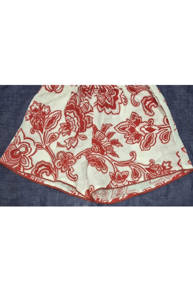 Red Printed Shorts